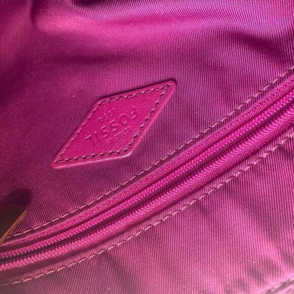 Vintage FOSSIL Pink Leather Shoulder Crossbody casual Bag womens Used - Picture 9 of 15